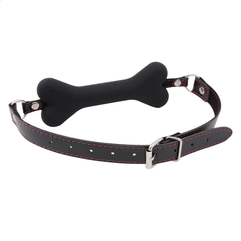 Sm Sex Toys for WomenSoft Harness Mouth Silicone Dog Bone Ball Gag Open Mouth Gag Bdsm Bondage Slave Gag Sex Product mouth gag 241226