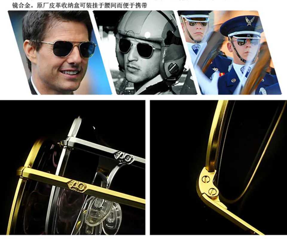 Aviation Sunglasses for Men 2021 Retro Brand Designer US Army Optical AO Sunglasses Oculos de sol masculino W241225