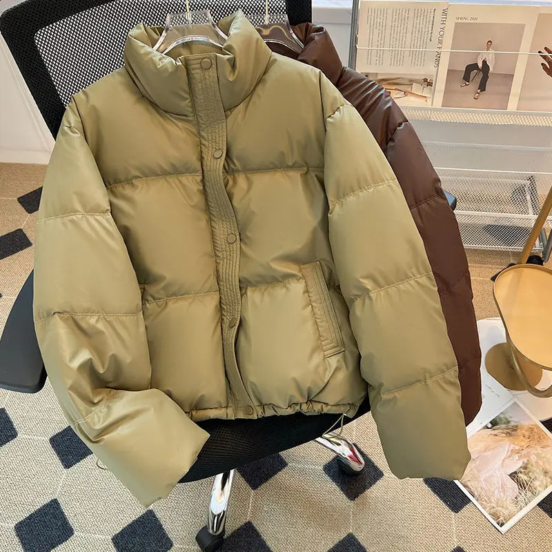 Parkas Coat Jacket Women 2025 Autumn Winter Keep Warm Puffer Stand Collar Harajuku Outwear Loose Padded Korean Clothes 241226