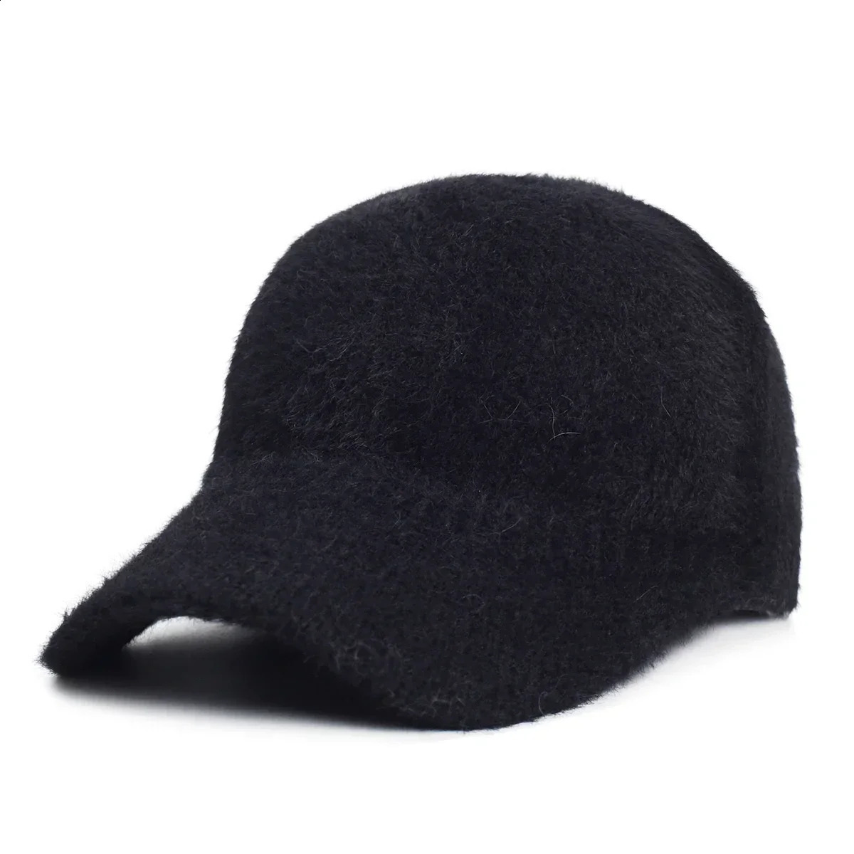 Fashion Fluffy Baseball Cap Men Women Knitted Warm Winter Solid Color Casual Elegant Hairy Fluff Hat Gorras De caps 241226