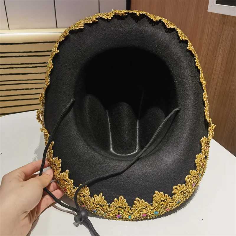 Cowboy hat for men and women hat for denim girls pink white wide brown outdoor leisure retro leisure wedding Sombrero Vaquero Hombre W241225