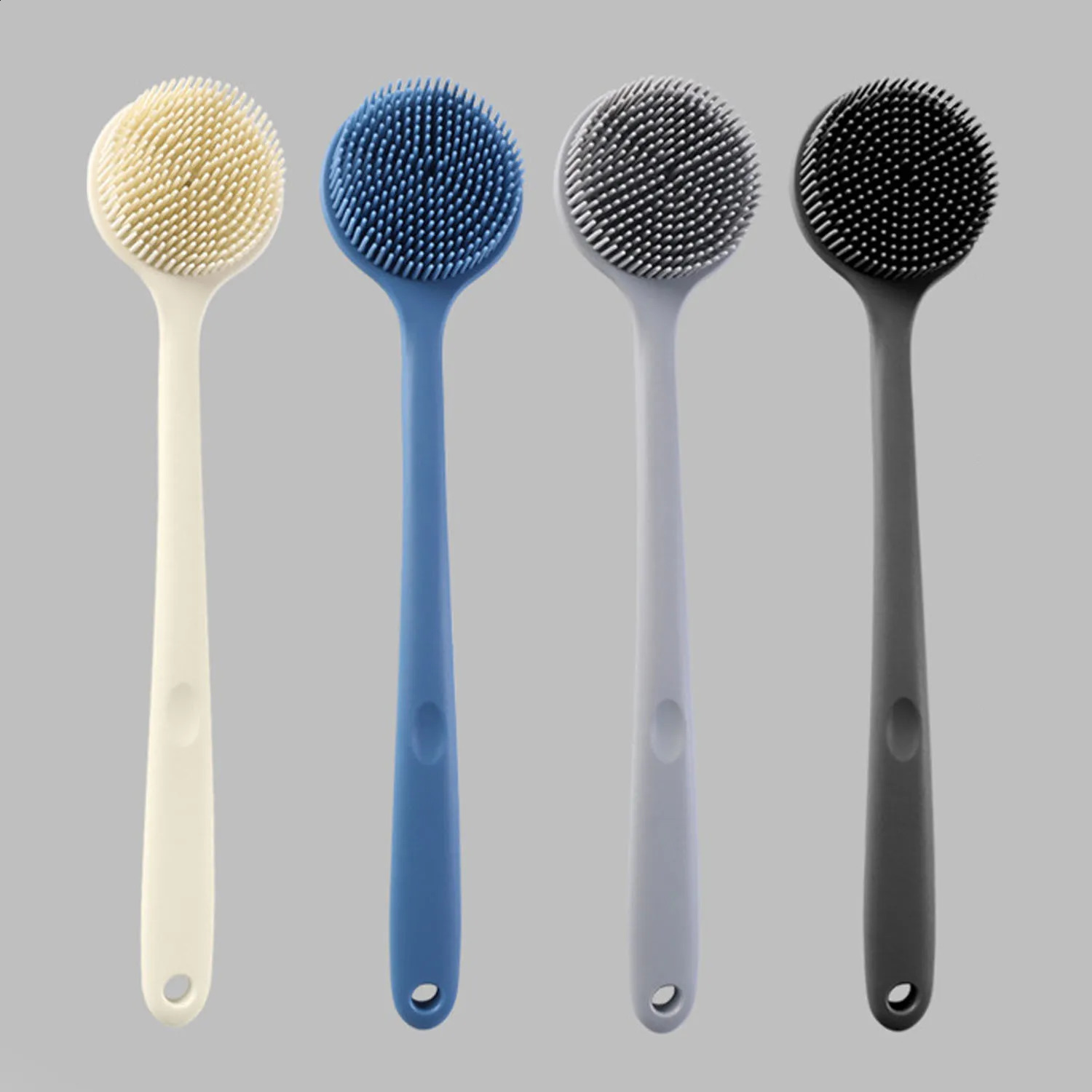 Silicone Back ScrubberLong Handle Body ScrubberLight Easy-to-Hold Shower Brush for Skin Cleaning Exfoliating with a Free Hook 241226