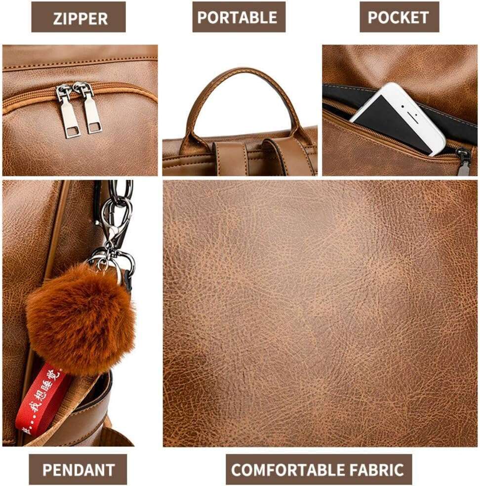 Women Backpack Purse PU Leather Anti-theft Casual Shoulder Bag Fashion Ladies Satchel Bags
