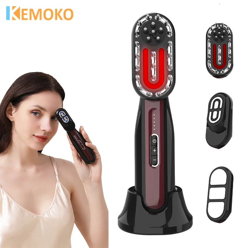 Head Massage Comb EMS Red Blue Light Scalp Medication Device To Prevent Hair Loss Hair Comb Full Body Massage 241225