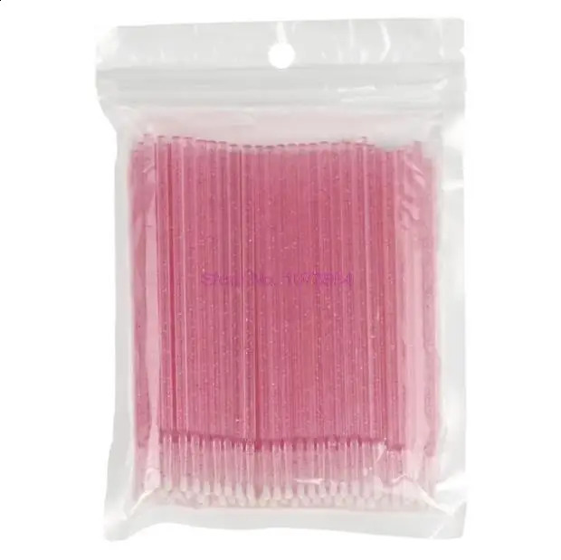 100bags 100pcs/bag Disposable MicroBrush Eyelashes Extension Individual Lash Removing Swab Micro Brush Eyelash Extension Tools 241226