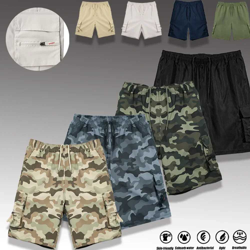 Mens Camouflage Tactical Cargo Shorts Summer Outdoor Loose Shorts Multi-pocket Fitness Breathable Cargo Short Pants StreetwearXJ241226