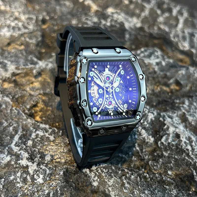New Arrival Mens Watch Light Luxury Brand Wine Barrel dial Fashionable Night Glow Sports Watch Calendar Clock Watch L146 Z241226