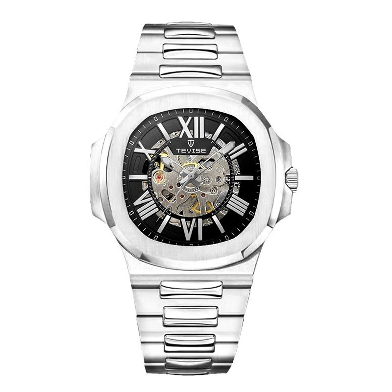 TEVISE Classic Automatic Mechanical Watch for Men, Nautilus Hollow Men's Business Watch, Waterproof and Luminous t005