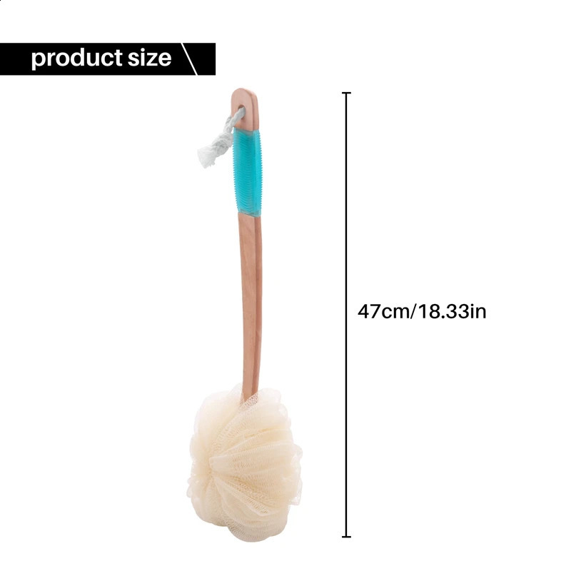 Loofah Sponge Back Scrubber-Men Women Long Handled Exfoliating Bath Shower Body Brush-Handheld Luffa Pouf On A Stick 241226