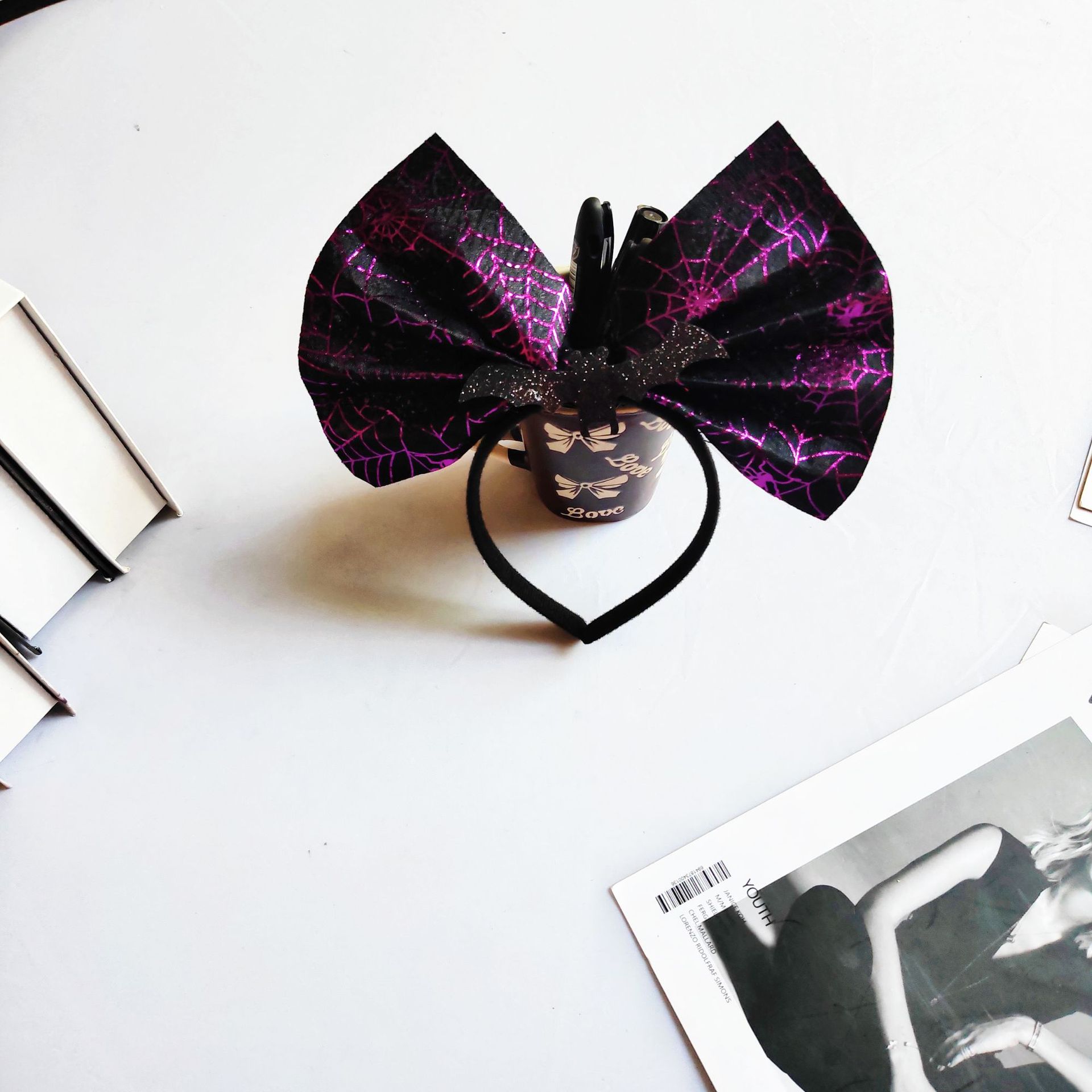 Halloween bow headband pumpkin skull spider bat headband children's funny outfit holiday party hair accessories