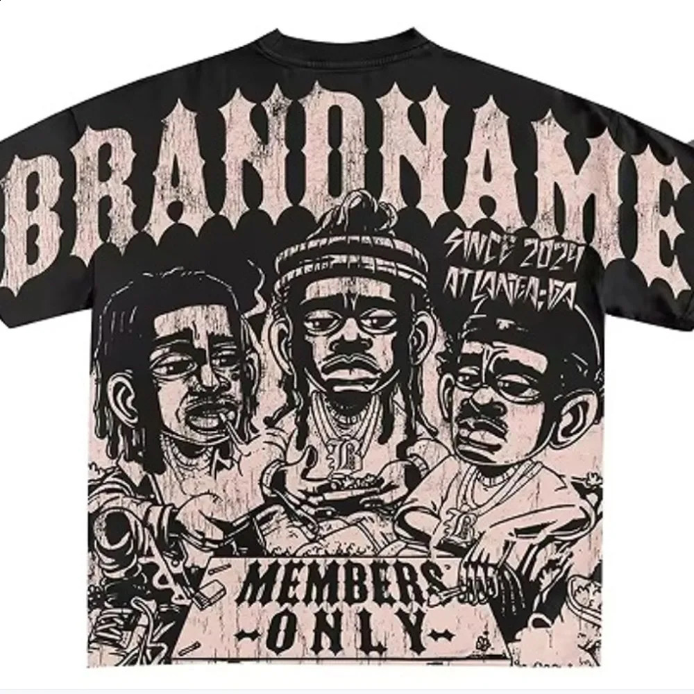 Hip Hop Women 3D Printed Short-sleeve T-shirt Y2K Street Trend Character Print T-shirt Men and Women The Same Oversized Size 241226