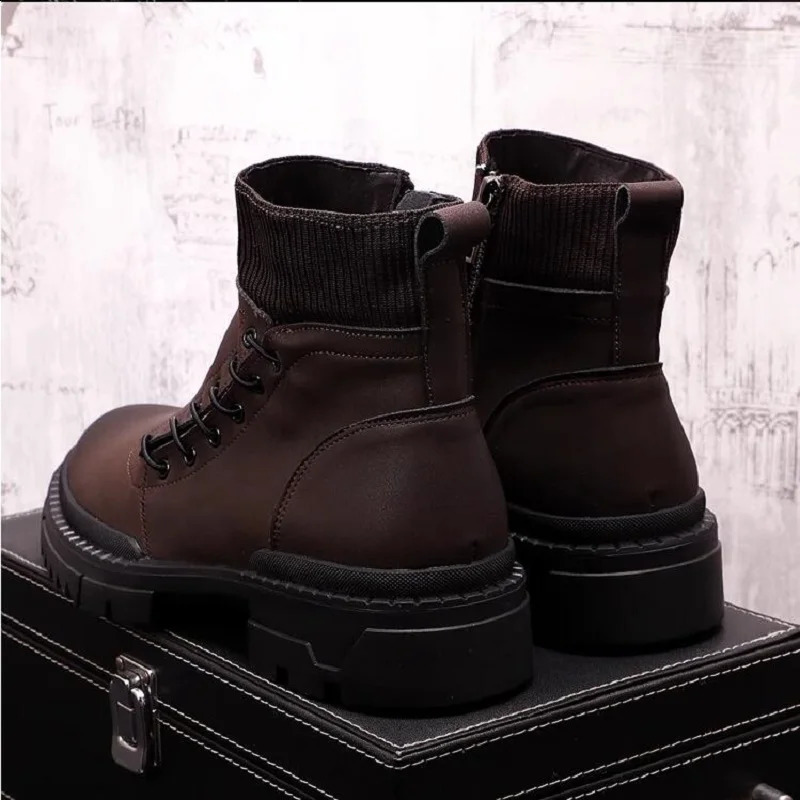 Fashion Martin Boots Men Trainers Driving Black Leather Wedding No Rivets Dress Flats Sneakers Shoes 34 241226