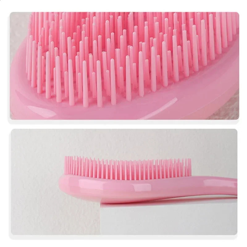 1PCS Anti Static Massage Hair Brush Tangles Detangle Shower Massage Hairbrush Comb Salon Hair Styling Tool Magic Handle Comb 241225