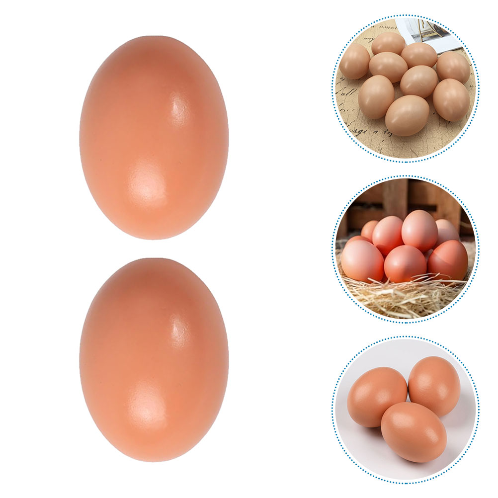 5 Pcs Egg Imitation Fake Eggs Vivid Chicken Coop Toy Wooden Decors Supplies Blank Pretend Child
