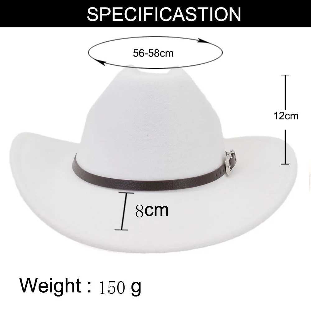 Retro Western Black Belt Cowboy Hat Mens Fedora Hat Womens Jazz Cowboy Girl C Cloche Church Sombrero Hombre Cs W241225
