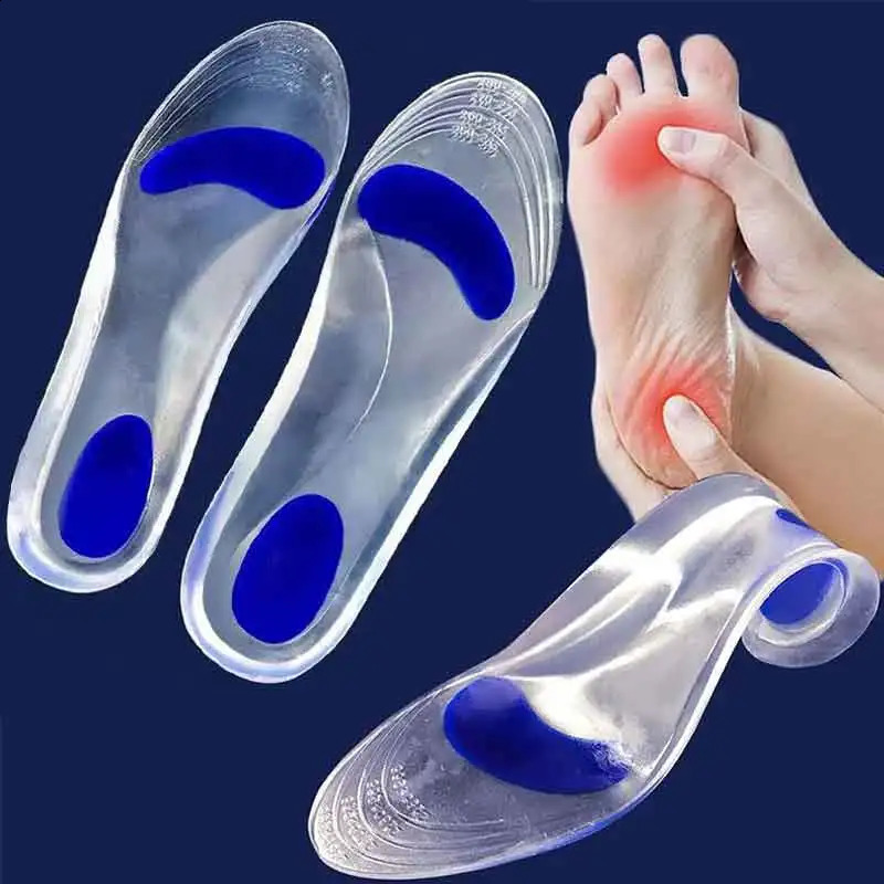 Silicon Orthopedic insoles for Shoes Women Men Flat Foot Arch Support Shoe Pad Shock Absorption Plantar Fasciitis Relief Insoles 241226