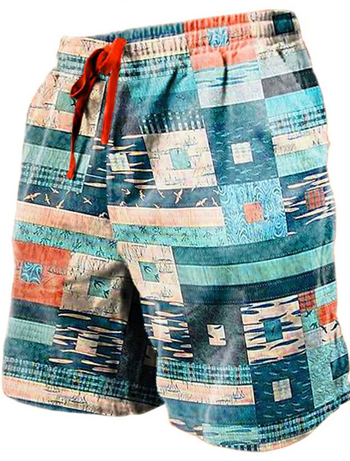 Mens beach shorts color checkered 3D printed shorts mens summer breathable shorts fitness street shorts mens Ropa Hombre W241226