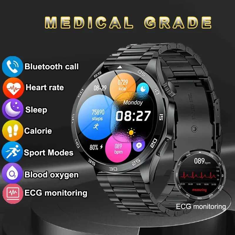 LIGE Mens ECG Heart Rate Monitor Medical Grade Mens Watch wireless connections Call Bracelet Android Smart Watch X241226