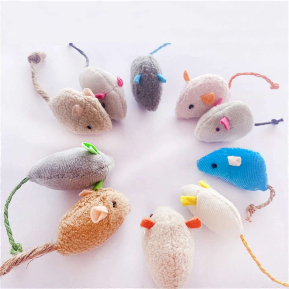 100pcs Cat Mice Toy Plush Catnip Filled Mouse for Indoor Cats and Kittens 241224