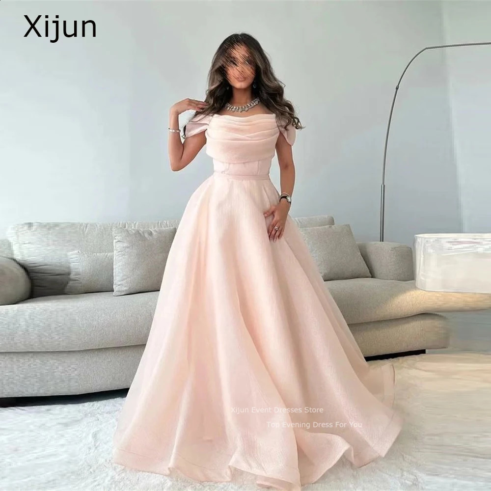 Xijun Blush Pink Prom Dresses A-Line Floor Length Party Dresses Long Evening Dresses Saudi Arabric Prom Gowns For Women 241223