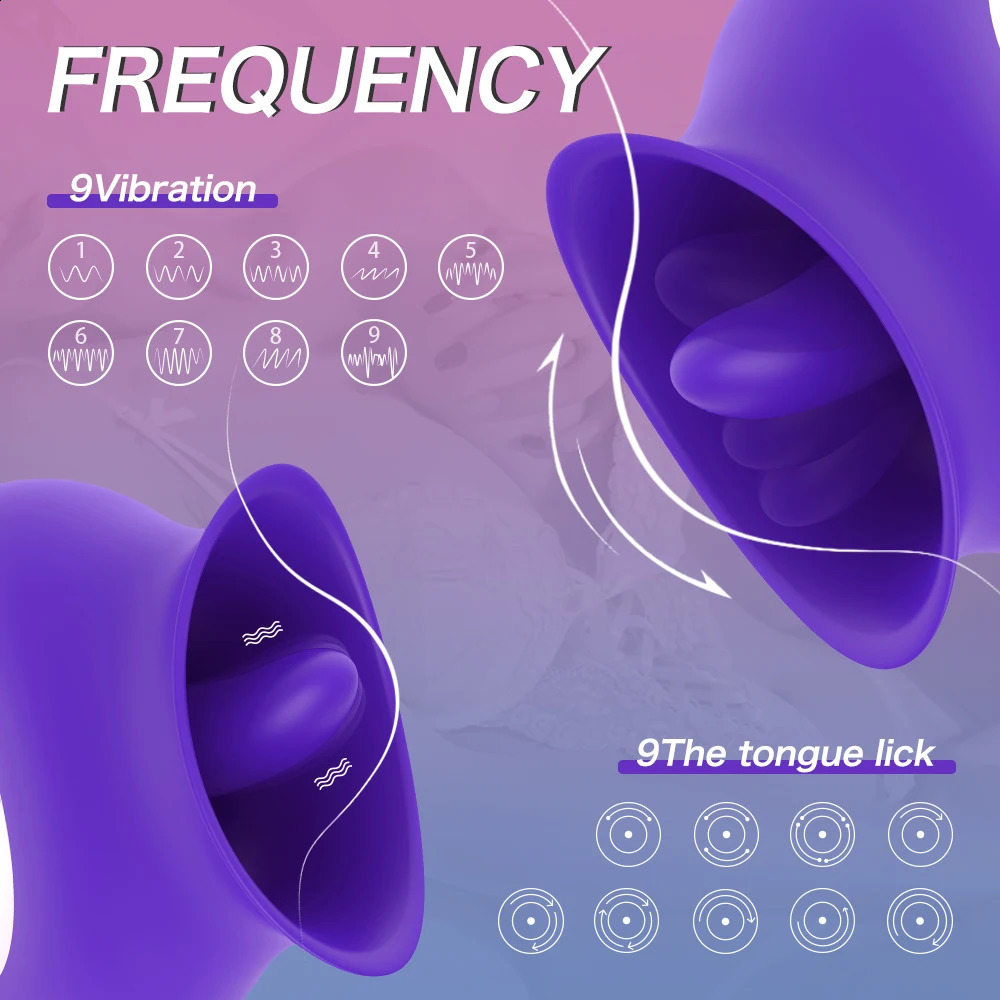 Clitoris Tongue Licking Vibrator 9 Speed Nipples Clit Sex Toy for Women Blowjob G Spot Orgasm Stimulator Female Masturbation 241226