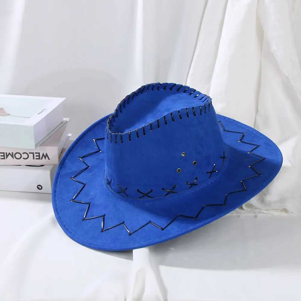 Fashionable unisex suede denim hat Fancy Dr Jazz hat Western Style Wide Brim Fedora hat Panama C Heear C W241225