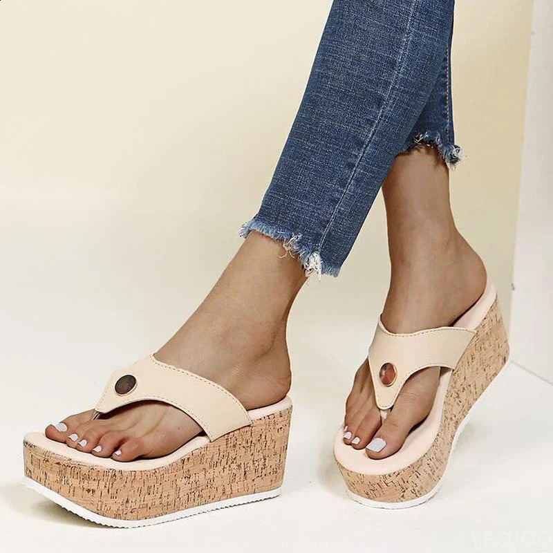 Summer Womens Shoes Women Plus Size Beach Sandals Wedge Slippers Platform Zapatillas Muje 241225