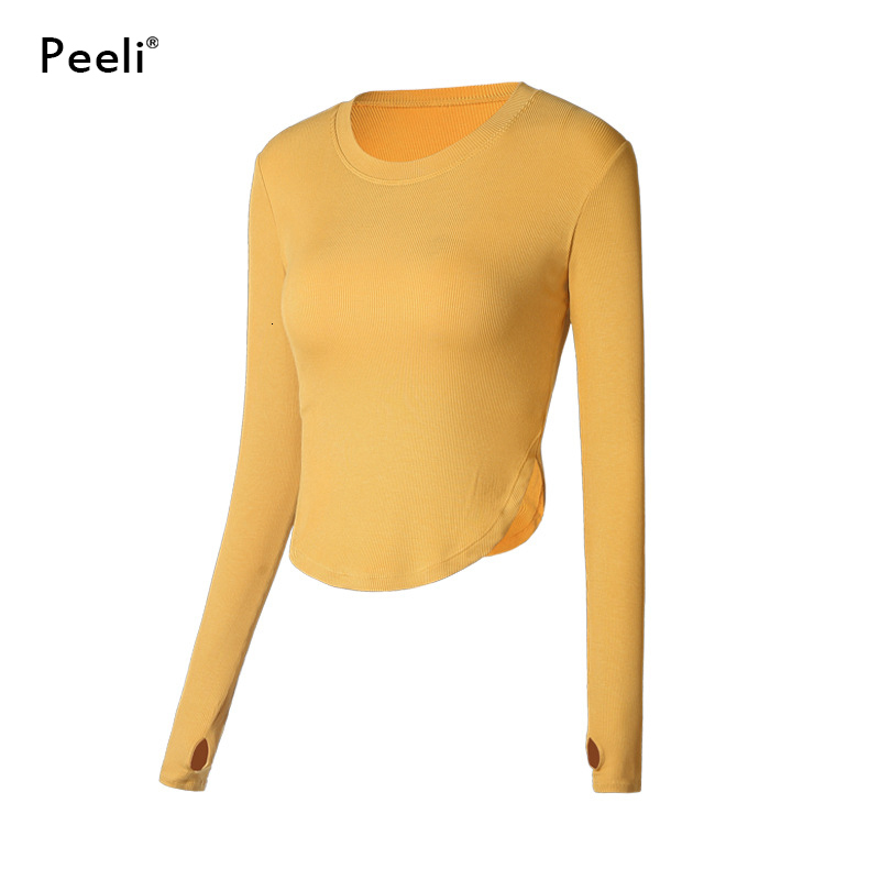 Women Solid Shirts High Elastic Gym Yoga Winter Breathable Long Sleeve T-Shirts Sports Crop Top Quick Dry Sportswear