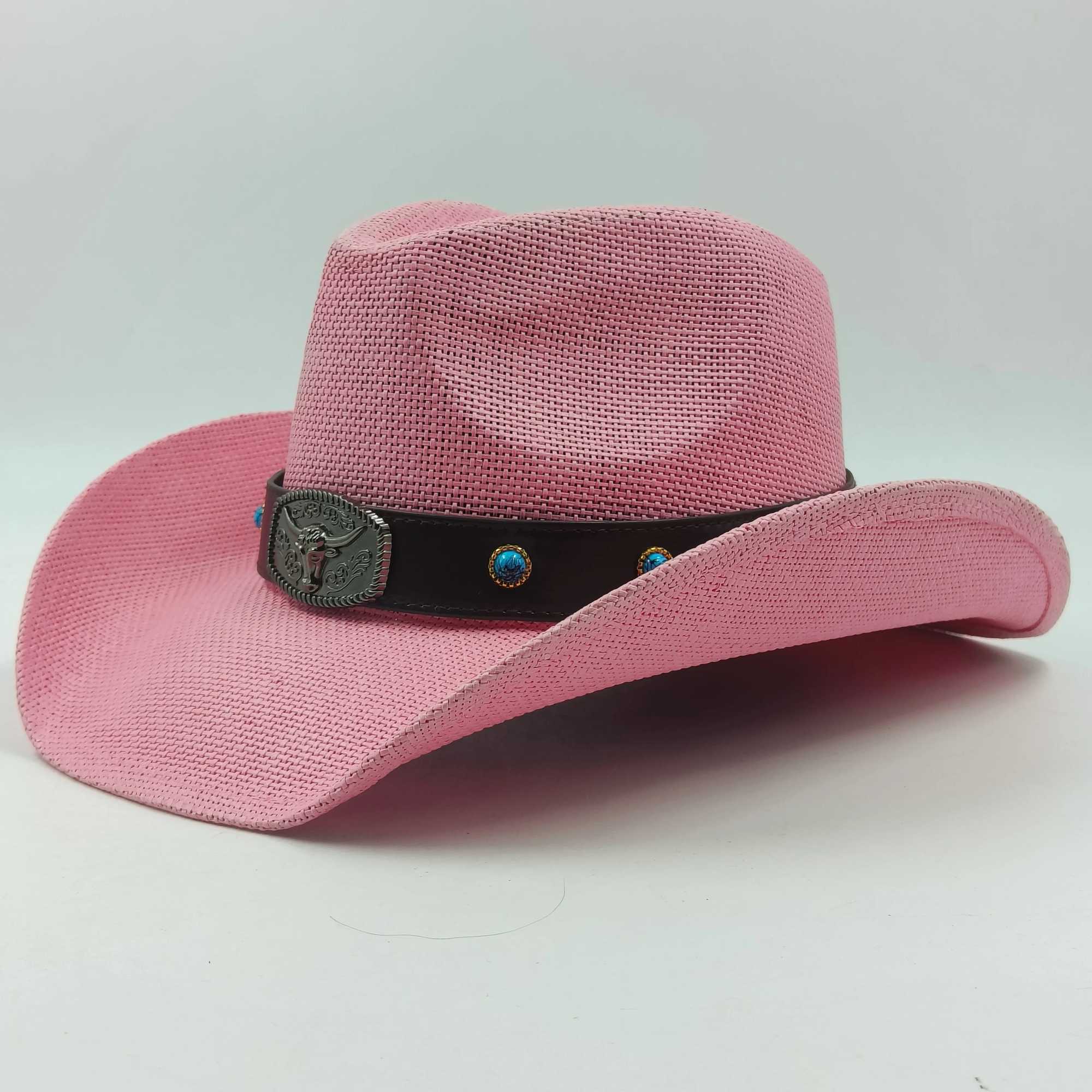 Western cowboy hat str mens and womens hat fashion big Brim str outdoor hat Sunshade jazz hat Panama sombrero vaquero homb W241225