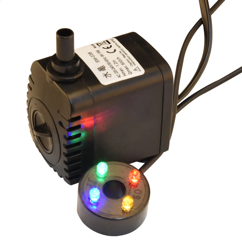 8W Multi-function Aquarium Oxygen Fish Pond Led Color Changing Submersible Water Pump Garden Water Fountain Pump Maker Pump D30 241225