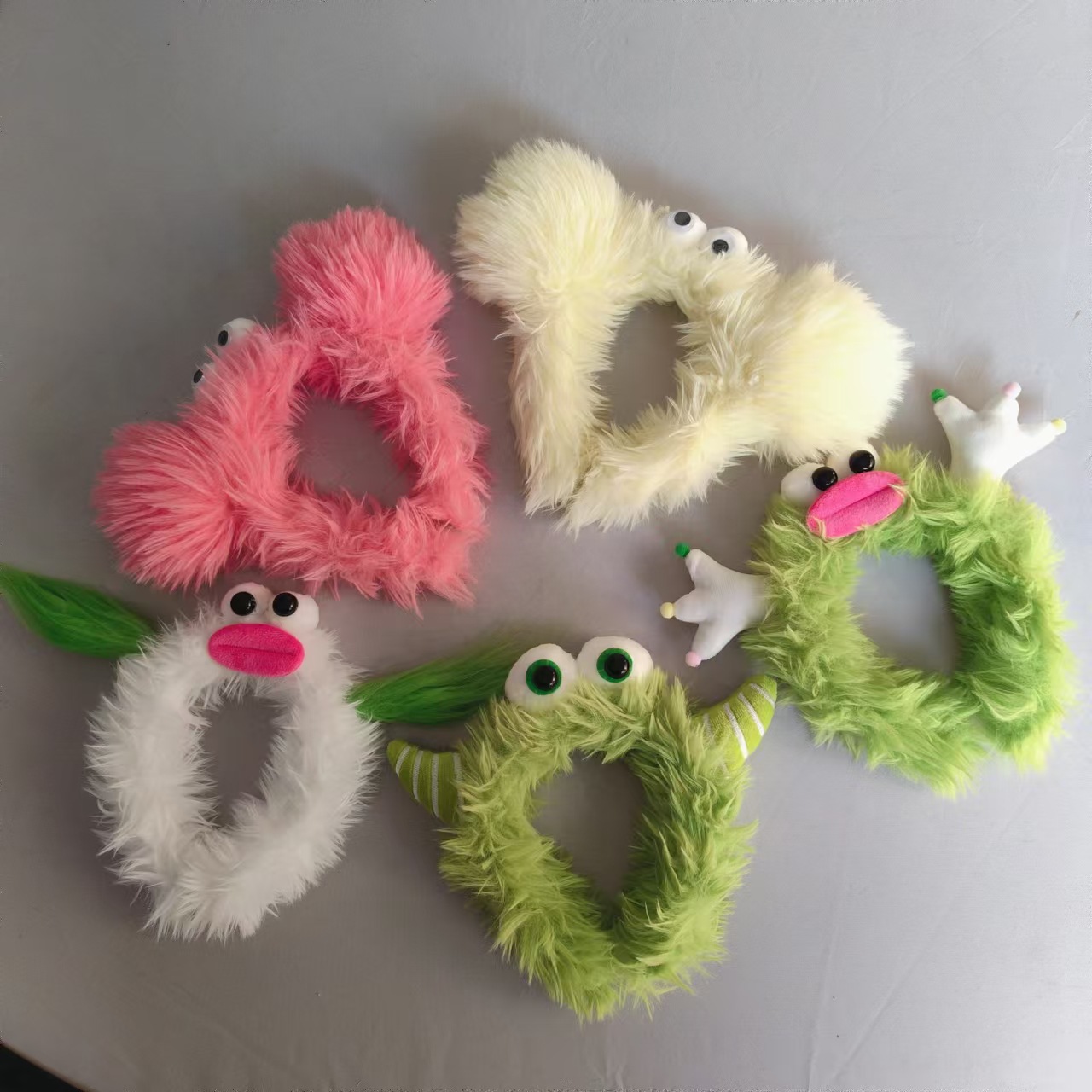 Bizarre Plush Hair Hoop Cute Girl Heart Ugly Cute Face Wash Headband Weird Explosive Hair Ugly Doll Hairpin Hair Accessories
