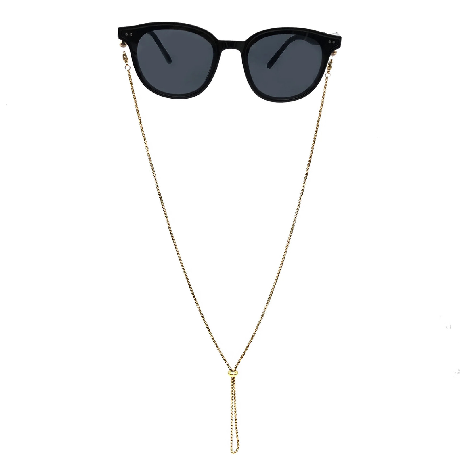 Stainless Steel Sunglasses Neck Chain Glasses Chain Reading Neck Strap Rop 2mm Square Pearl Adjustable Metal Glasses Chain 241226