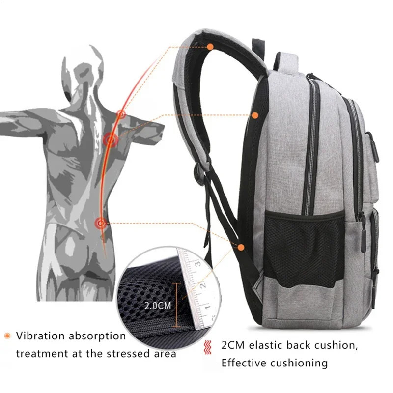 Large Capacity Backpack Men Laptop Backpacks 15.6 Oxford Black Solid High School Bags Teen College Boy Gril Student Backpack 241226