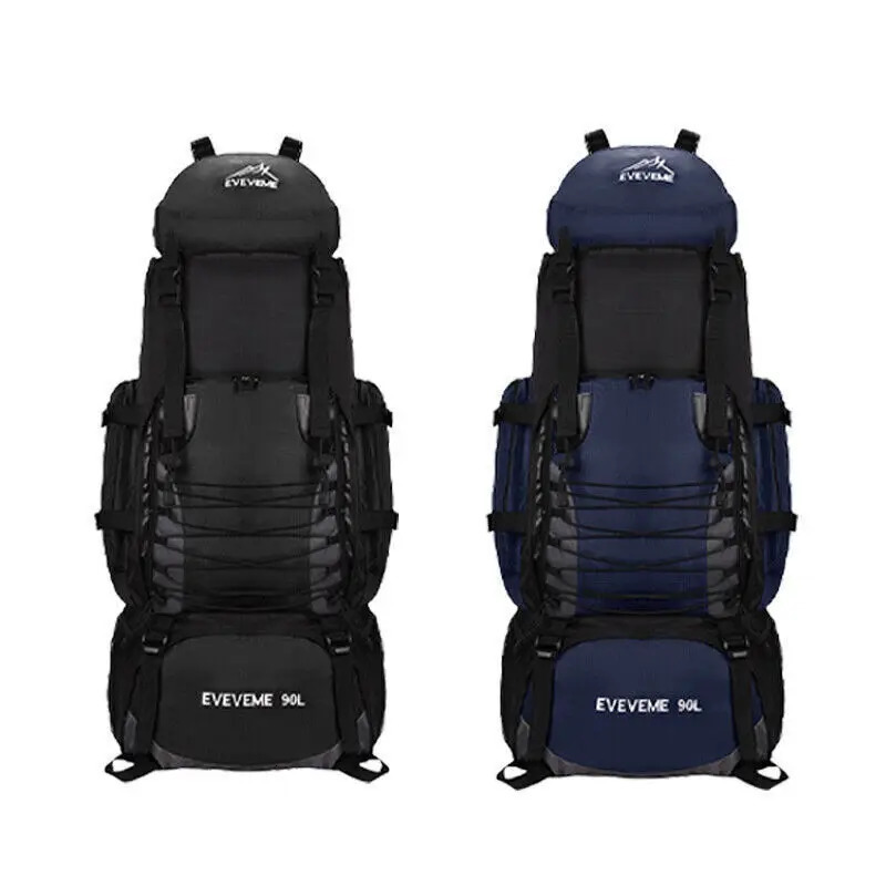 90L Hiking Waterproof Rucksack Camping Outdoor Travel Bag Lage Large Backpack 241225