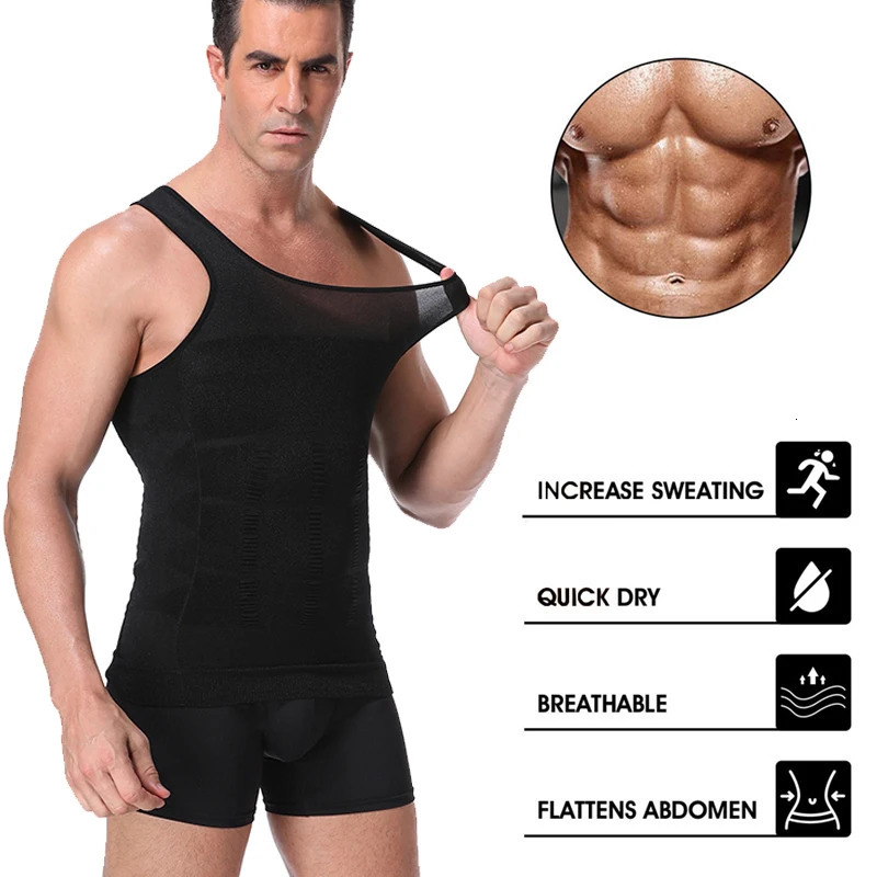 Be-In-Shape Men Slimming Body Shaper Waist Trainer Vest Tummy Control Posture Shirt Back Abdomen Tank Top Shaperwear 241225