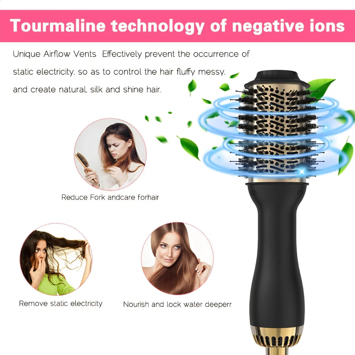imesa 4 in 1 Air Brush Volumizer PLUS 2.0multifunctional styler professional home straight curling iron Free storage bag 241225