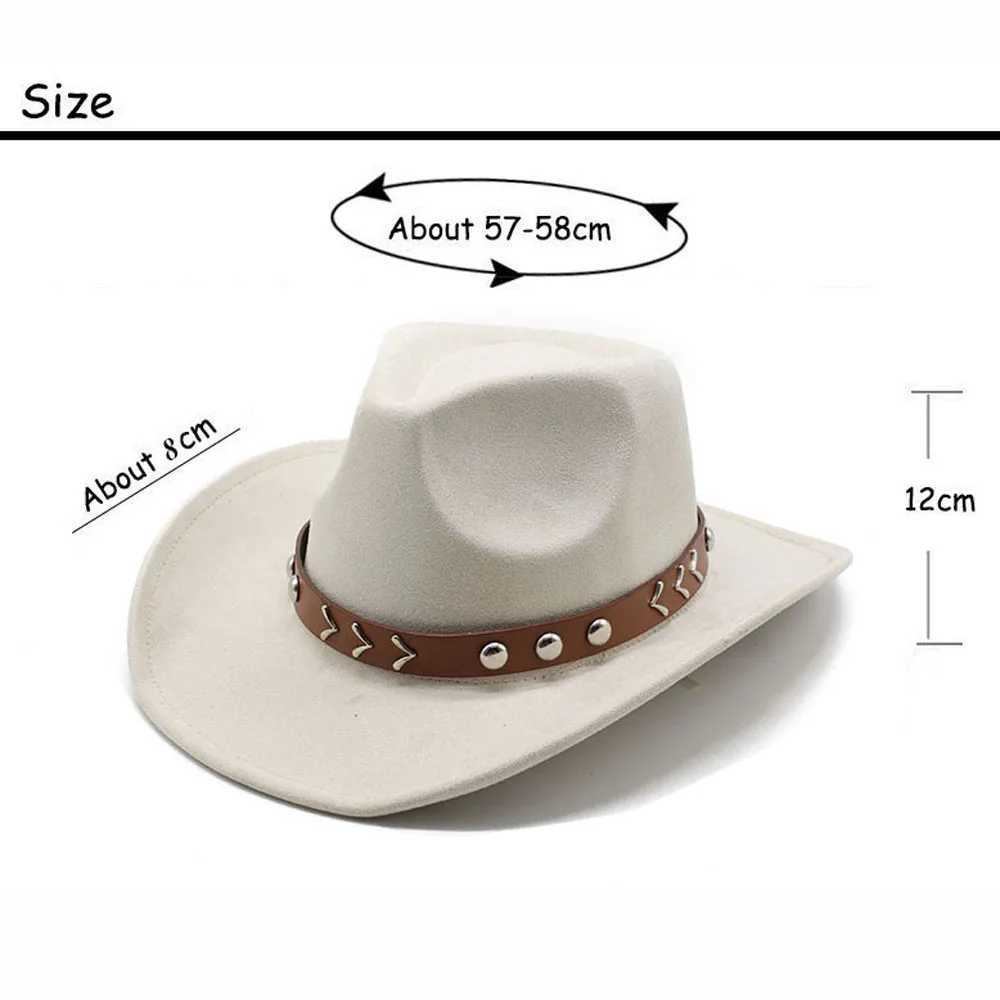 Artificial suede womens western mens cowboy hat mens jazz cowboy hat Fedora hat leather church straw hat felt Cs W241225