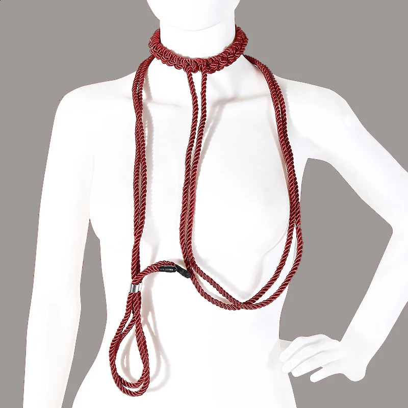 SM Slave Bondage Collar Sex Rope BDSM Bondage Neck Leash Traction Rope Bdsm Bondage Restraints Sex Toys For Woman Adult Couple 241226