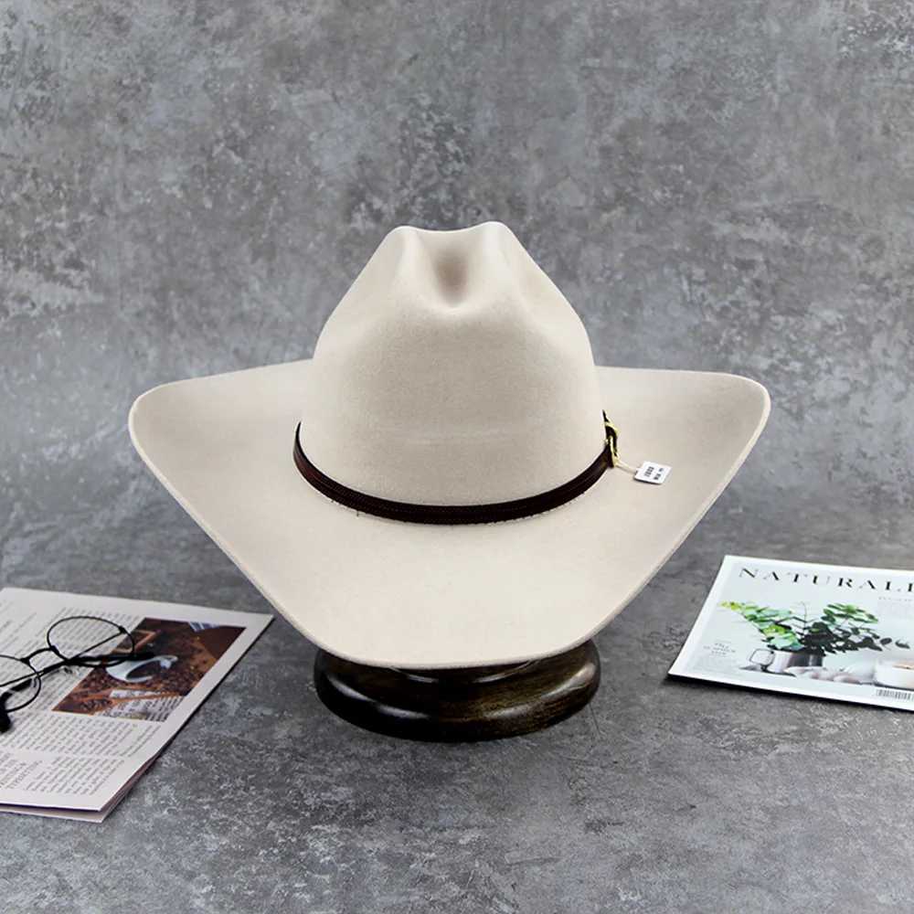 LiHua High Quty Wholesale 9CM Brim Classic Cowboy Hat Western Cowboy Hat with Different Belts W241225