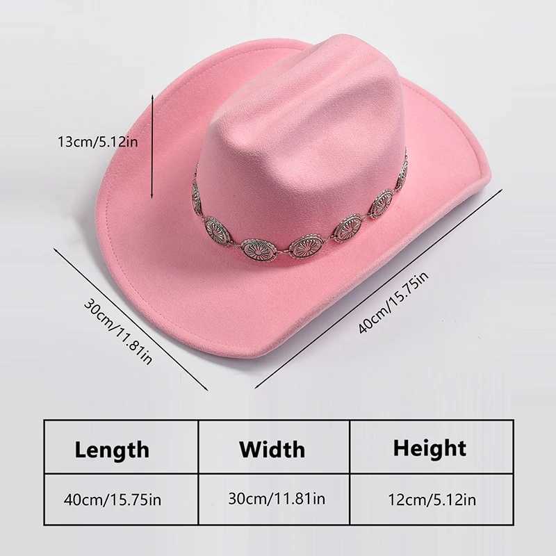 New Pink Womens Cowboy Hat Cowboy Style Photo Prop Jazz Hat Party Dr. C Sombrero Hombre W241225