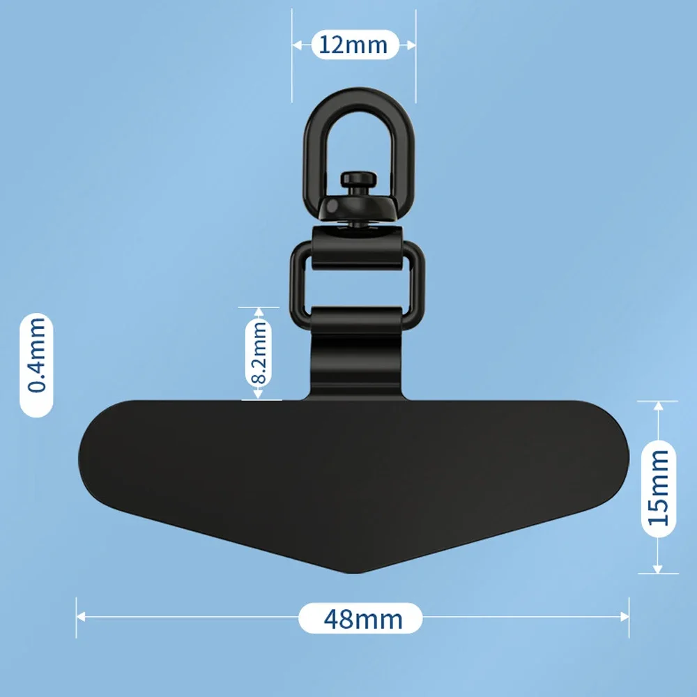 Upgrated 360 Rotatable Stainless Steel Phone Tether Tab Metal Patch Gasket Cellphone Lanyard Safety Connecter Piece