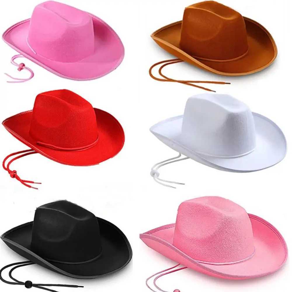 Cowboy hat felt printed hat performance hat Western cowboy hat single girl hat Botai party costume studio W241225