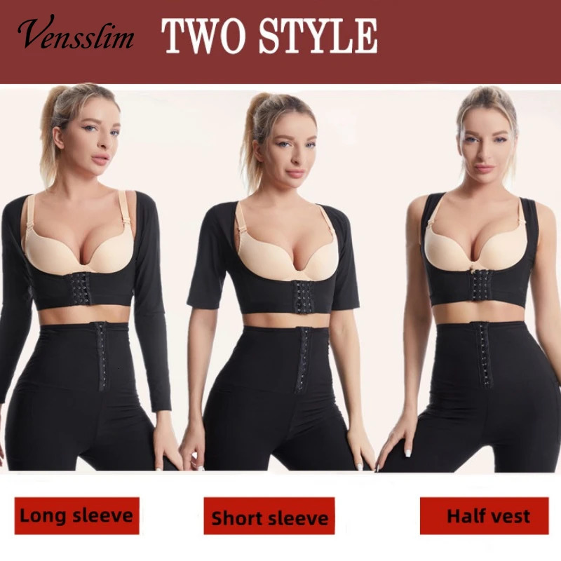 Upper Arm Shapers Compression Long Sleeves Women Arms Sauna Shapewear Shoulder Breast Support Push Up Fat Sweat Corset 241225