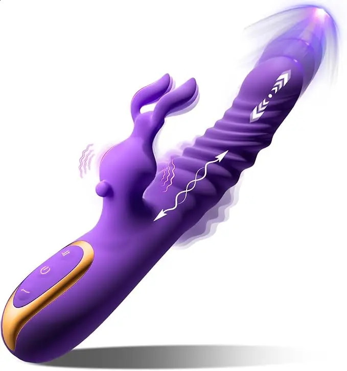 Rabbit Vibrator for Women Telescopic Dildo Powerful GSpot Twisting Vibrators Clit Stimulator Female Masturbator Sex Toys 241226