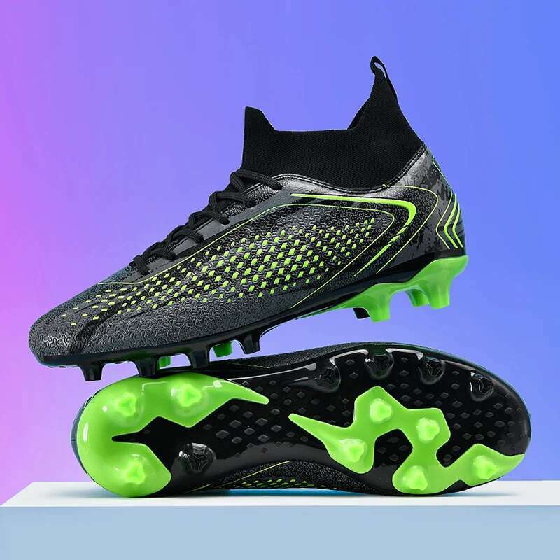 Men Society High Quality TF/FG Long Spikes Soccer Shoes Ultralight Cleats Sneaker Indoor Original Football Boots