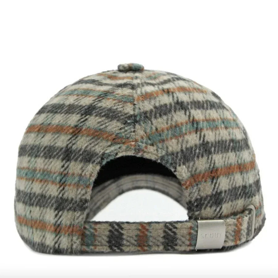 Thick Windproof Wool Check Baseball Cap Truckers Hat Outdoor Winter Structured Plaid Checked Print for Men Women Keep Warm 241225