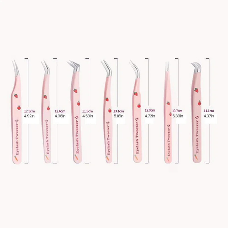 6/7Pcs False Lashes Tweezers Set Curved Straight for Fake Eyelashes Extensions Eyebrow Hair Clip Tongs Nail Art Makeup Tool 241223
