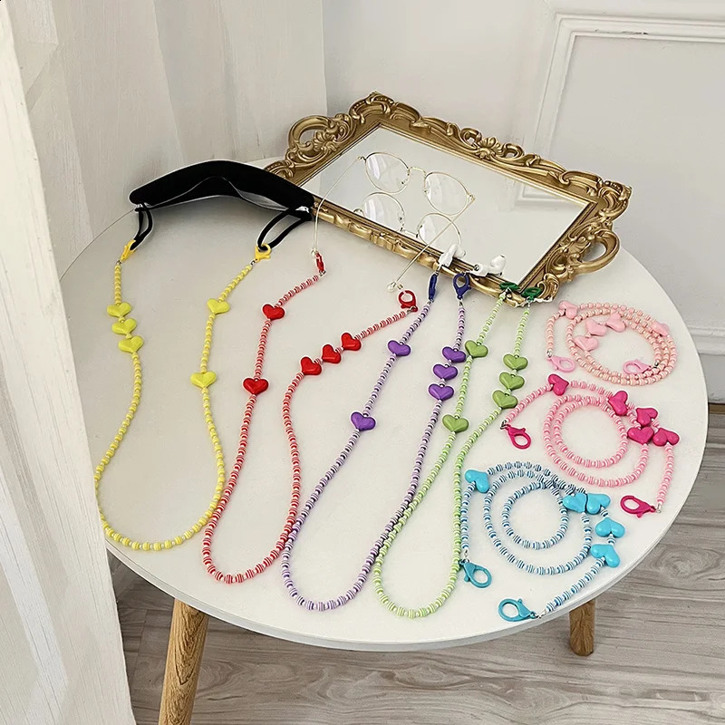 Lanyards Glasses Women Strap Acrylic Chain Mask Color Y2K Accessories Fashion Decoration Portagafas Vintage Sunglasses 241226