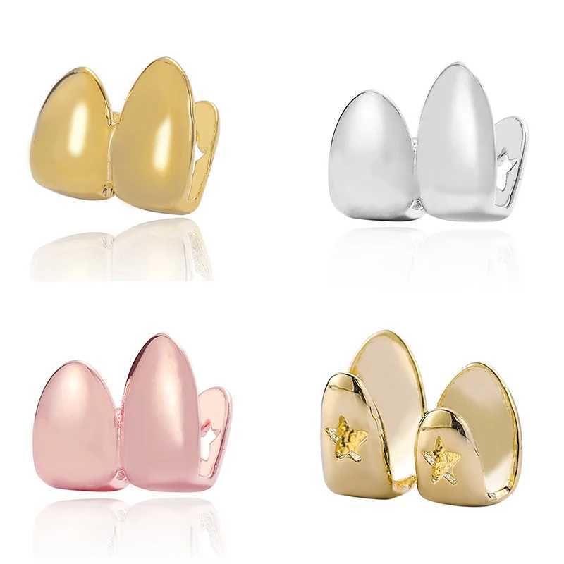 HipHop Tooth Grillz C Gold Plated Removable Top Bottom Dental Grill Punk Teeth Cs Halloween Cosplay Jewelry Gift W241227