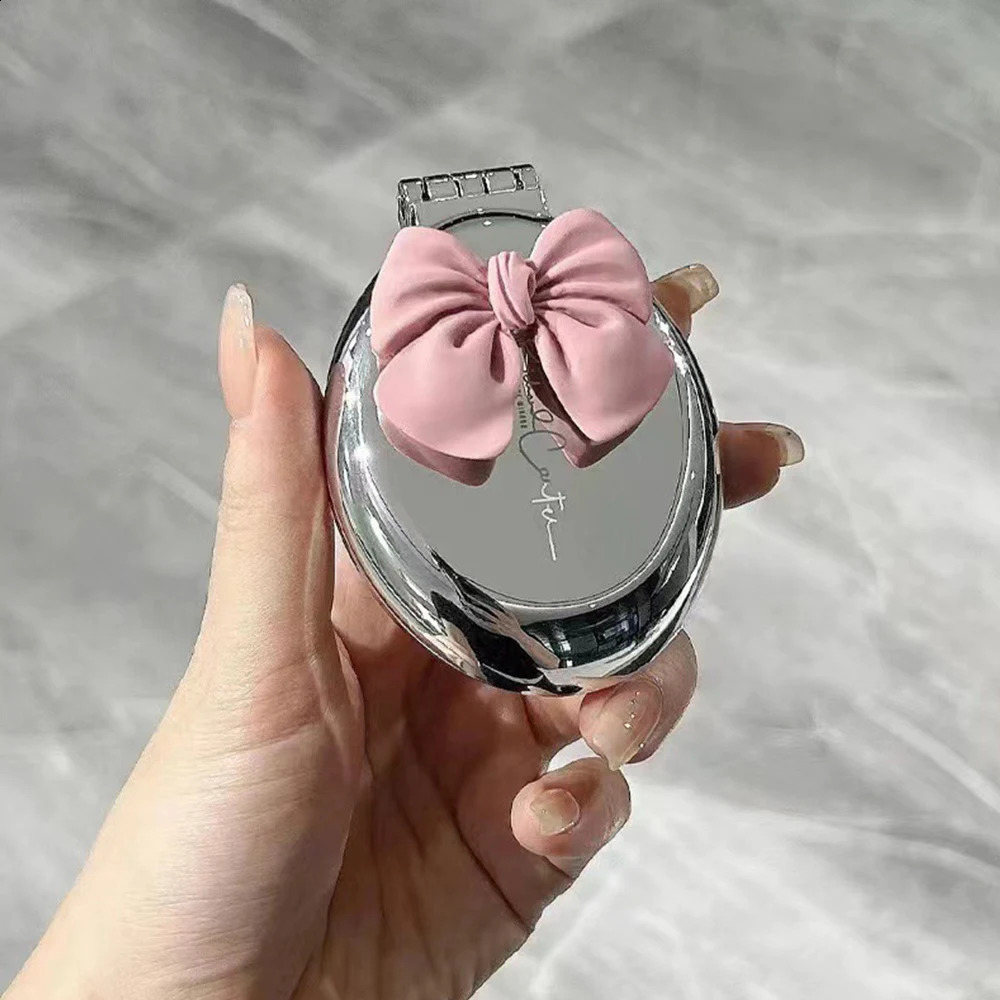 2 In 1 Creative Folding Hair Comb With Mirror For Girls Portable Pocket Size Scalp Massage Comb Mini Hair Brush Styling Tool 250103